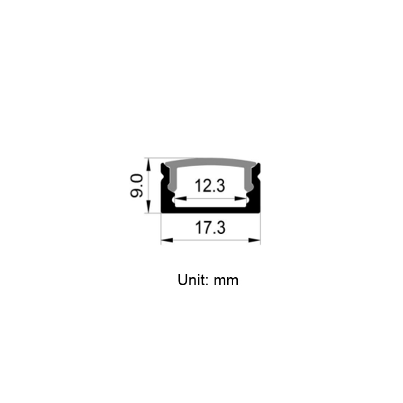 Black Extruded Aluminum Channel Profile Diffuser Lighting For 12mm Flexible LED Strip Lights Black Extruded Aluminum Channel Profile Diffuser Lighting For 12mm Flexible LED Strip Lights